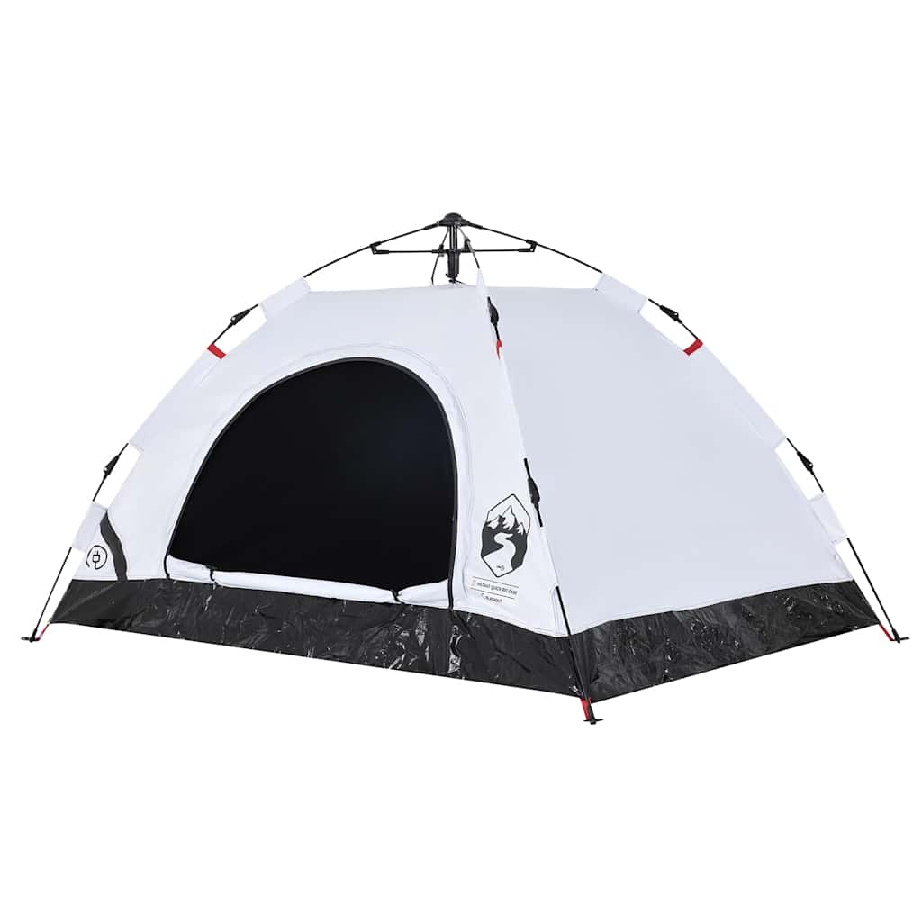 vidaXL Cort de camping 2 persoane, alb opac, setare rapidă, țesătură vidaXL Cort de camping 2 persoane, alb opac, setare rapidă, țesătură
