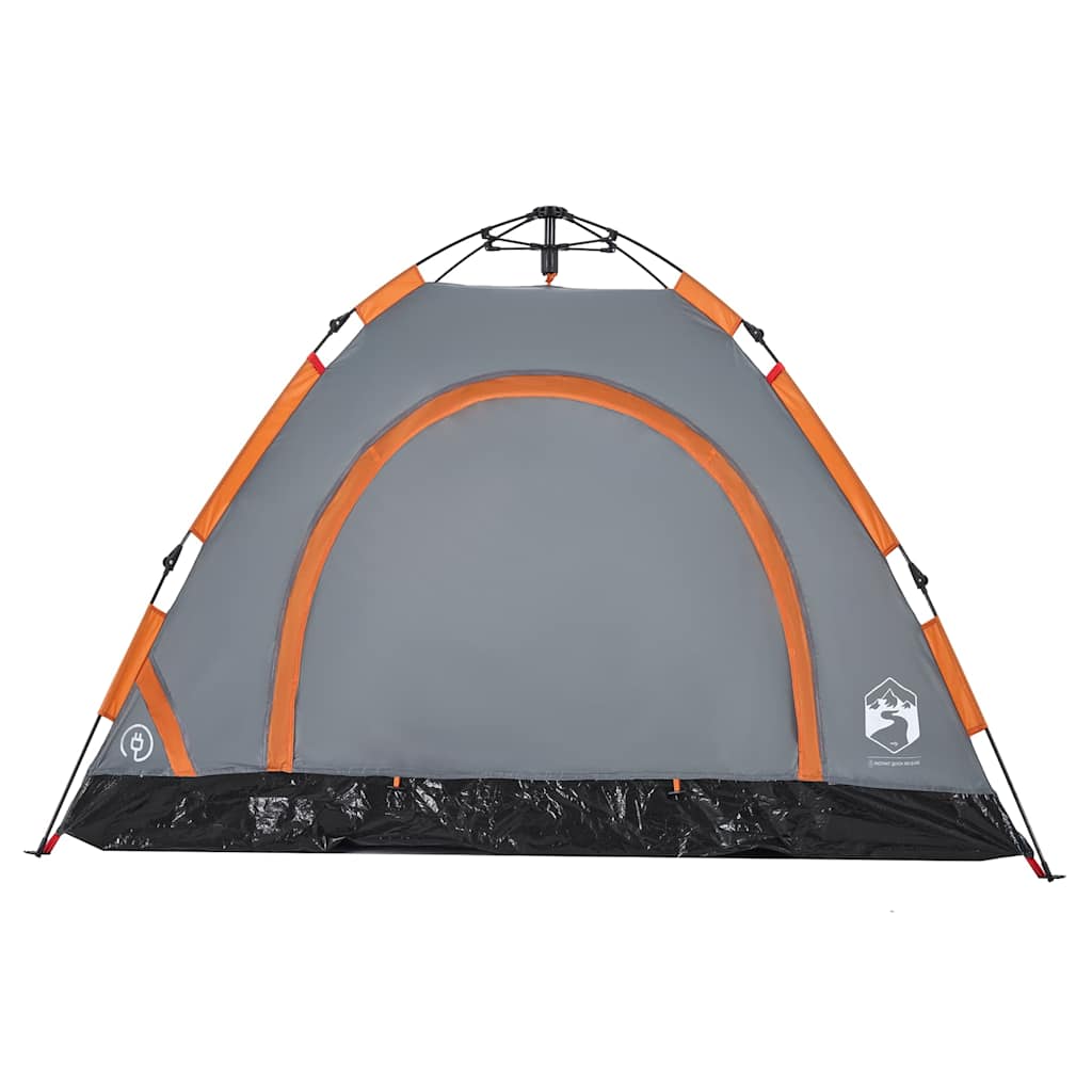 vidaXL Cort de camping, 3 persoane, gri/portocaliu, setare rapidă vidaXL Cort de camping, 3 persoane, gri/portocaliu, setare rapidă