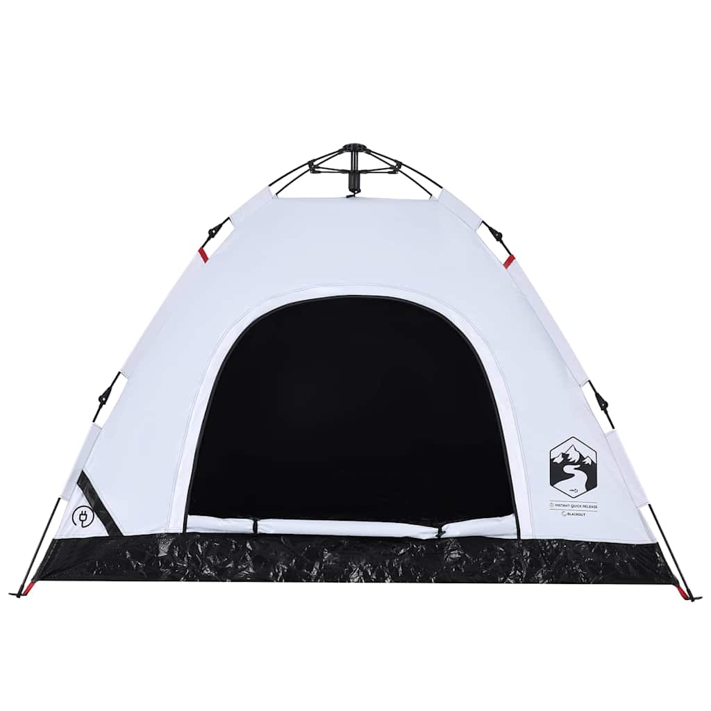 vidaXL Cort de camping 3 persoane, alb opac, setare rapidă, țesătură vidaXL Cort de camping 3 persoane, alb opac, setare rapidă, țesătură