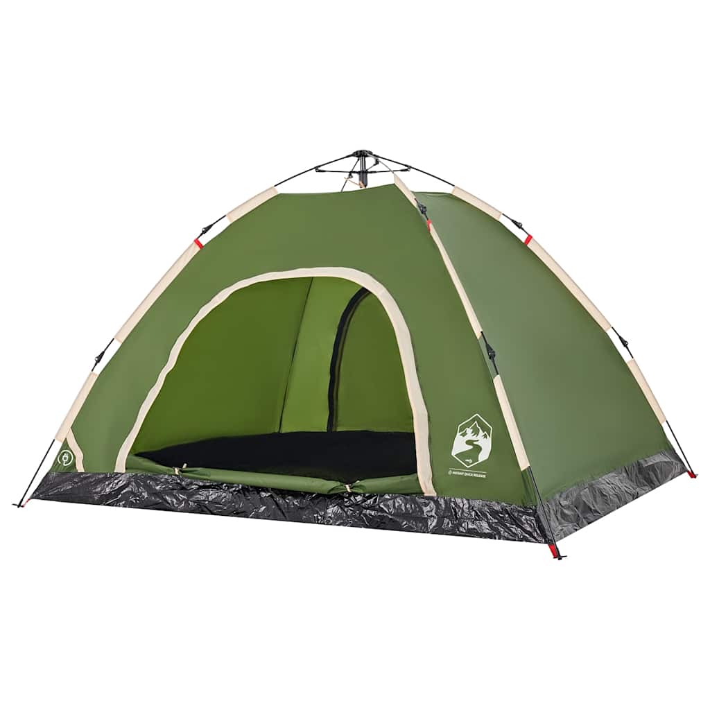 vidaXL Cort de camping pentru 4 persoane, setare rapidă, verde
