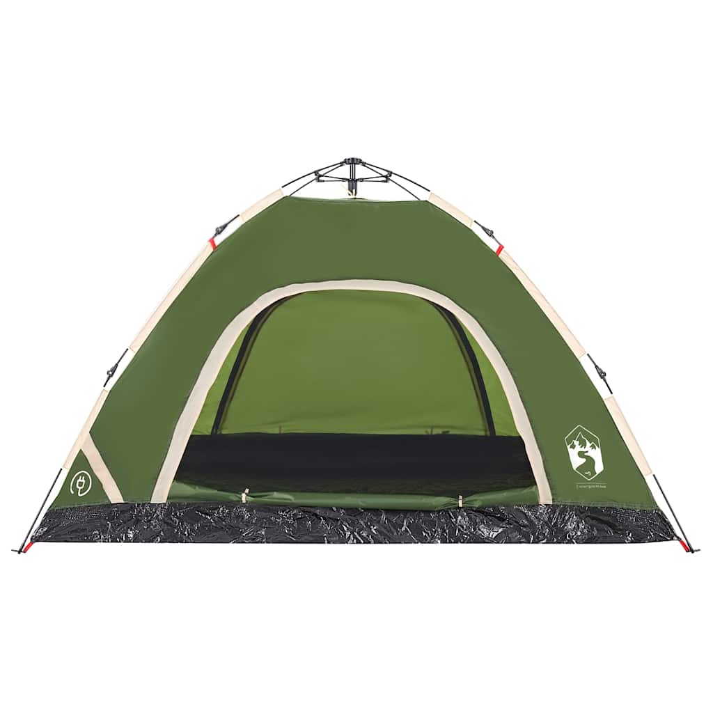 vidaXL Cort de camping pentru 4 persoane, setare rapidă, verde