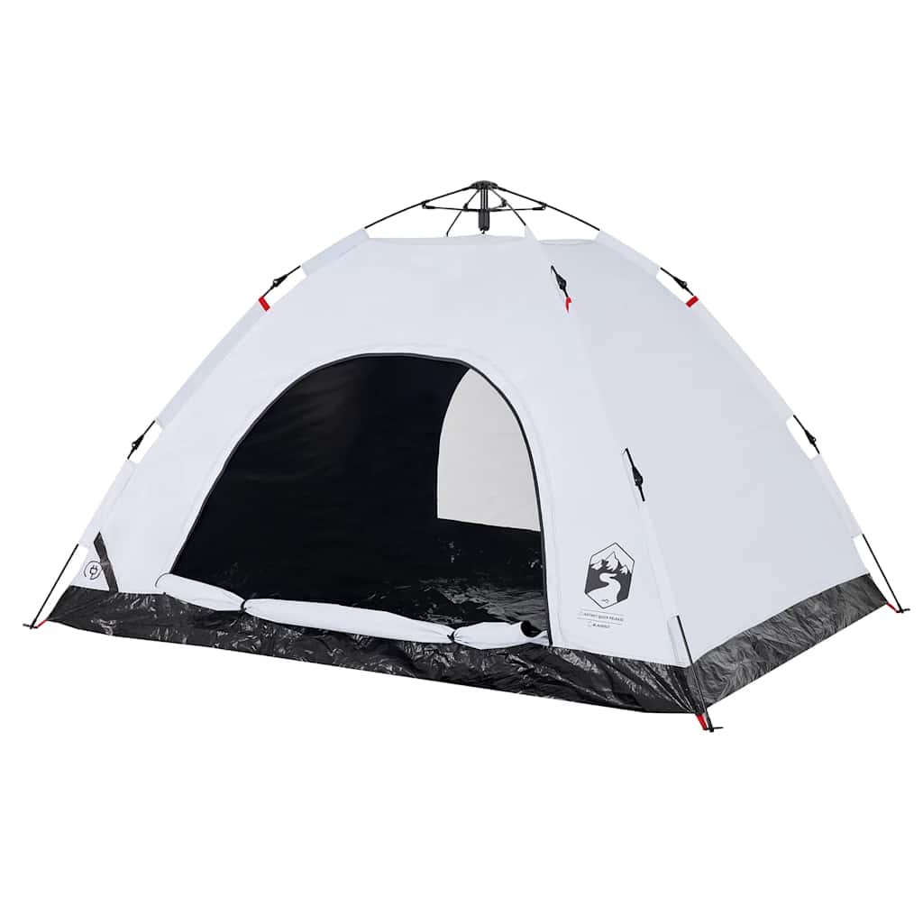 vidaXL Cort de camping 4 persoane, alb opac, setare rapidă, țesătură vidaXL Cort de camping 4 persoane, alb opac, setare rapidă, țesătură