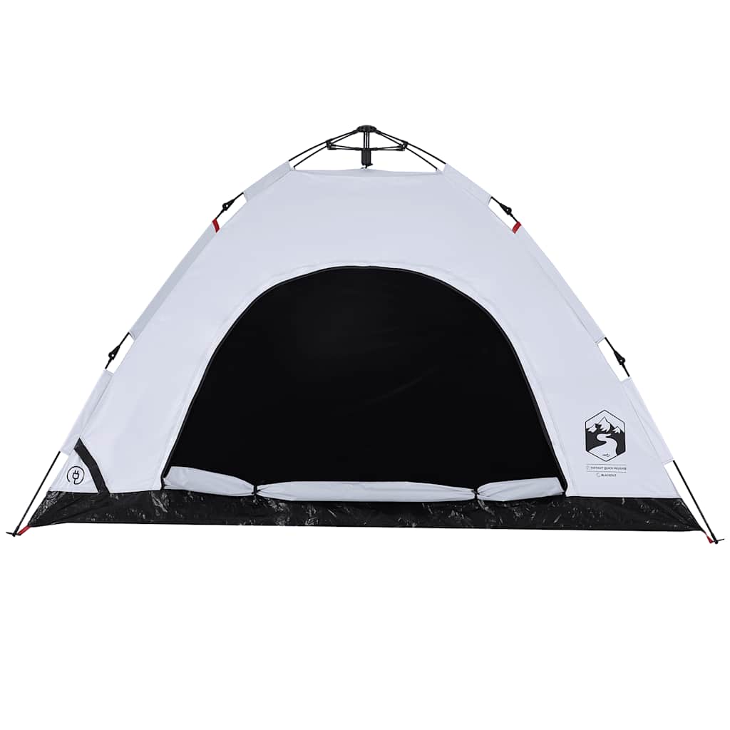 vidaXL Cort de camping 4 persoane, alb opac, setare rapidă, țesătură vidaXL Cort de camping 4 persoane, alb opac, setare rapidă, țesătură