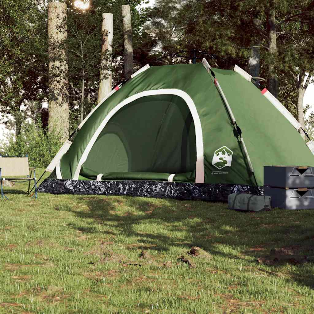 vidaXL Cort de camping pentru 5 persoane, eliberare rapidă, verde