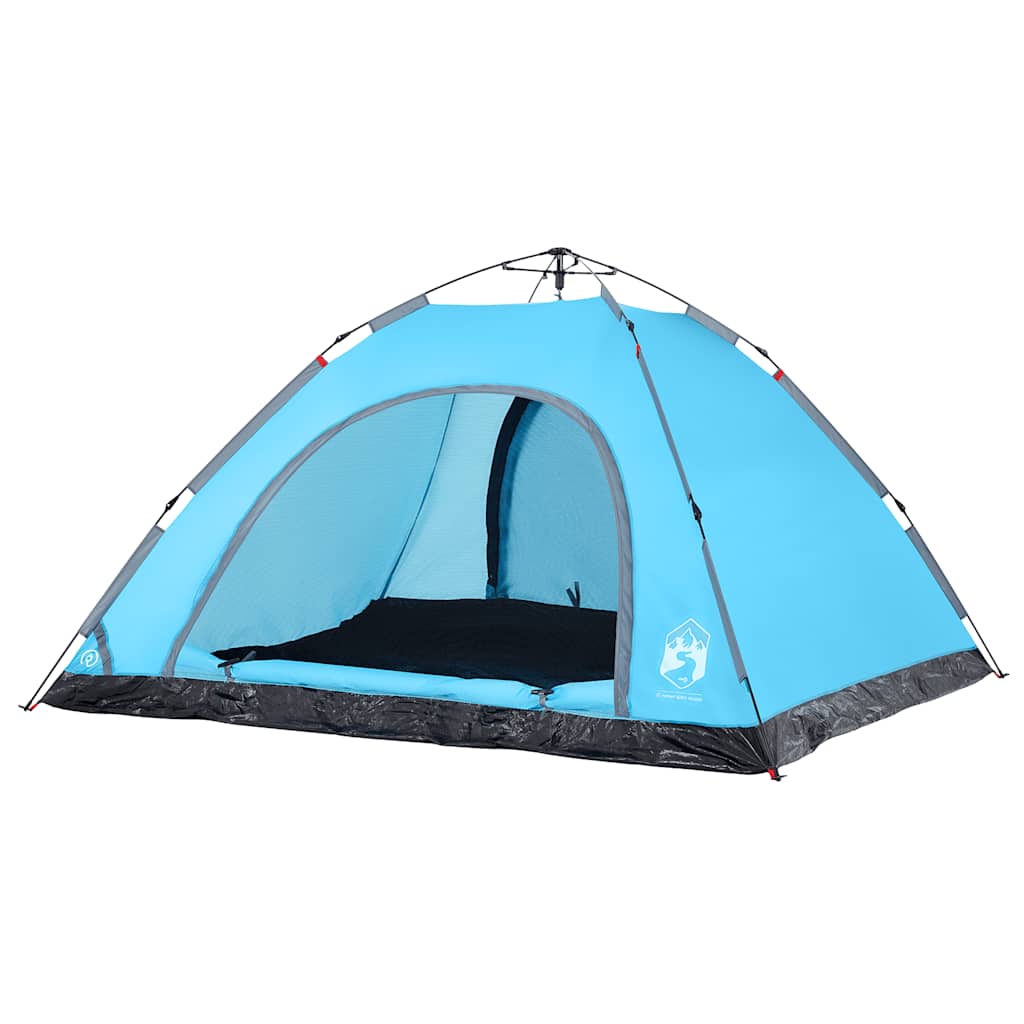 vidaXL Cort de camping pentru 5 persoane, eliberare rapidă, albastru