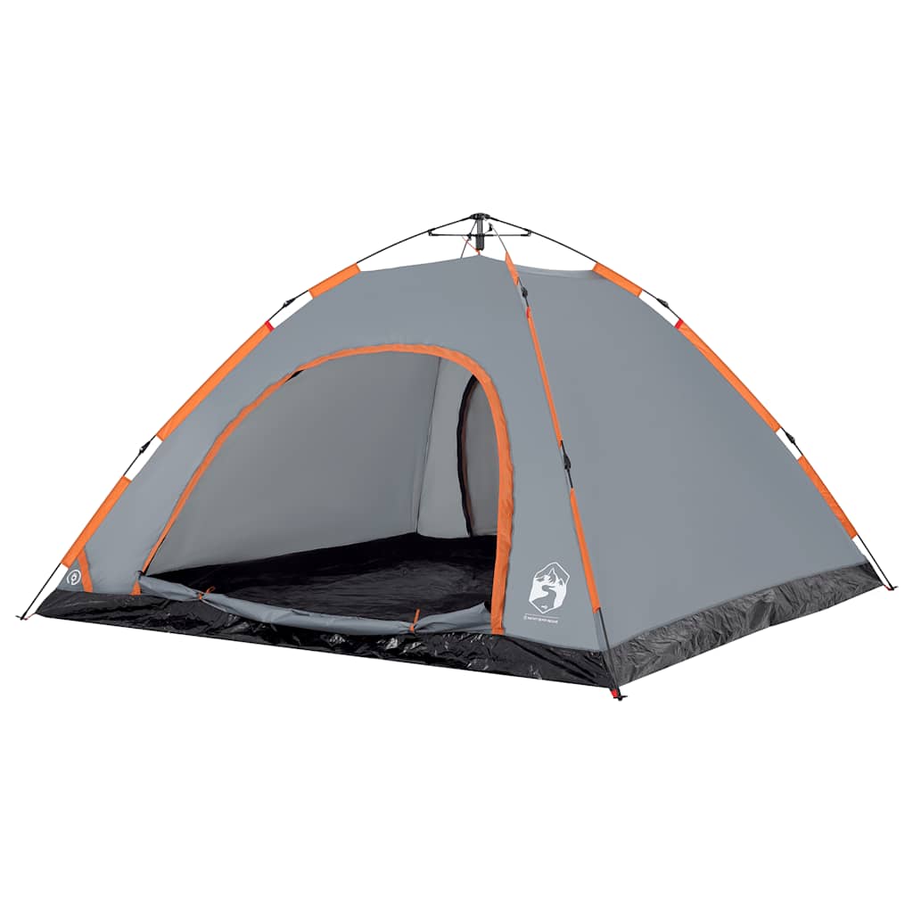 vidaXL Cort camping, 5 persoane, gri/oranj, setare rapidă vidaXL Cort camping, 5 persoane, gri/oranj, setare rapidă