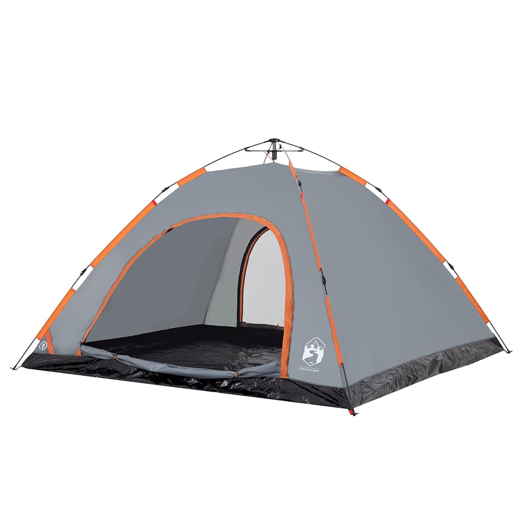 vidaXL Cort camping, 5 persoane, gri/oranj, setare rapidă vidaXL Cort camping, 5 persoane, gri/oranj, setare rapidă