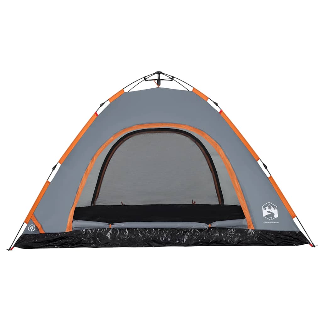 vidaXL Cort camping, 5 persoane, gri/oranj, setare rapidă vidaXL Cort camping, 5 persoane, gri/oranj, setare rapidă