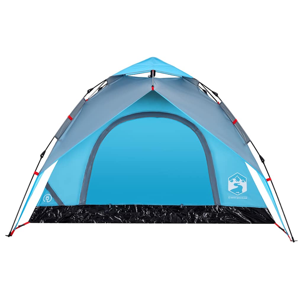 vidaXL Cort de camping cupolă 3 persoane, setare rapidă, albastru