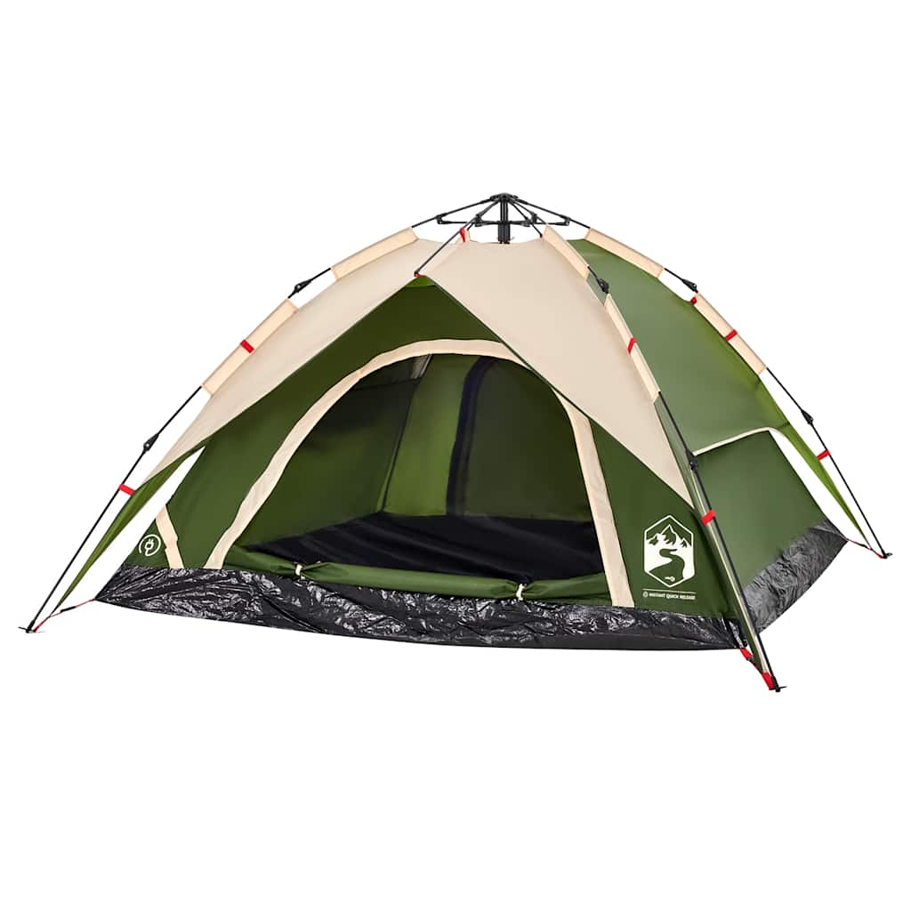 vidaXL Cort de camping cupolă 4 persoane, setare rapidă, verde