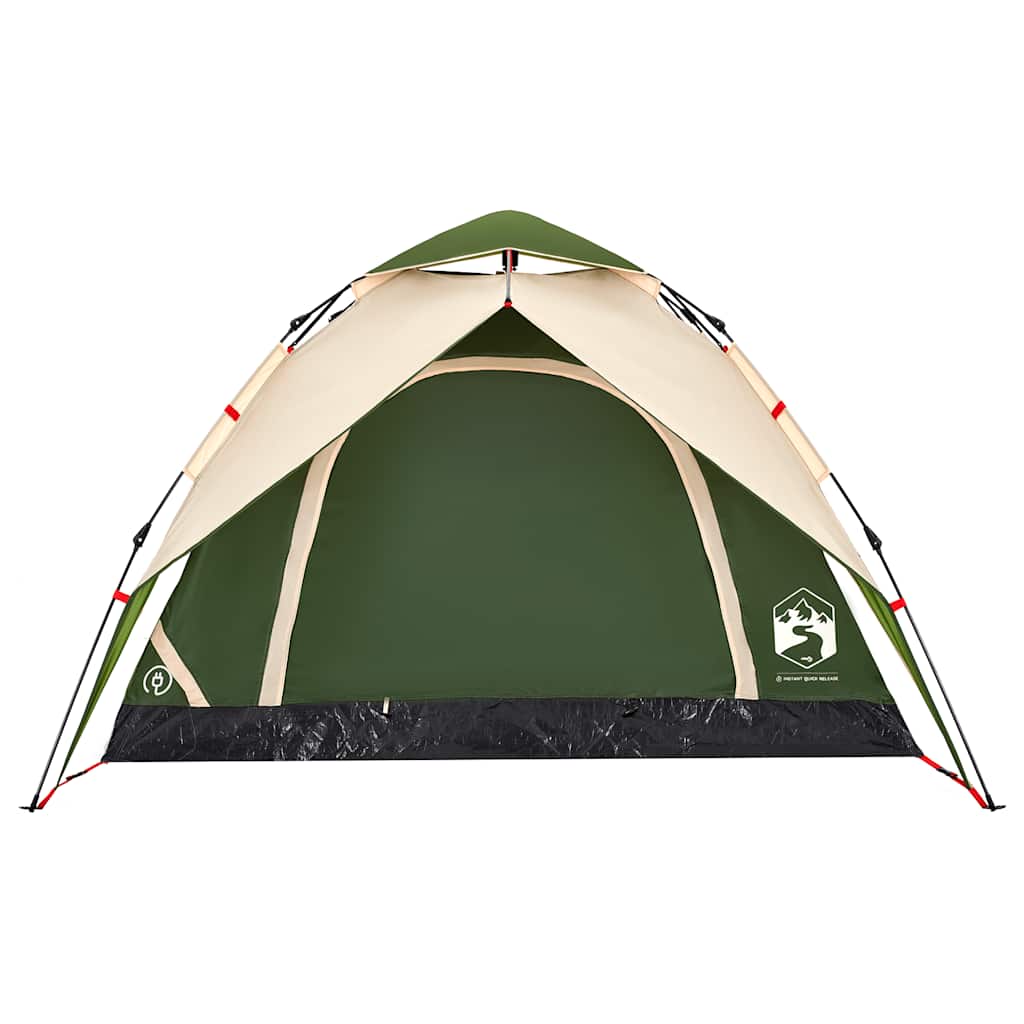 vidaXL Cort de camping cupolă 4 persoane, setare rapidă, verde