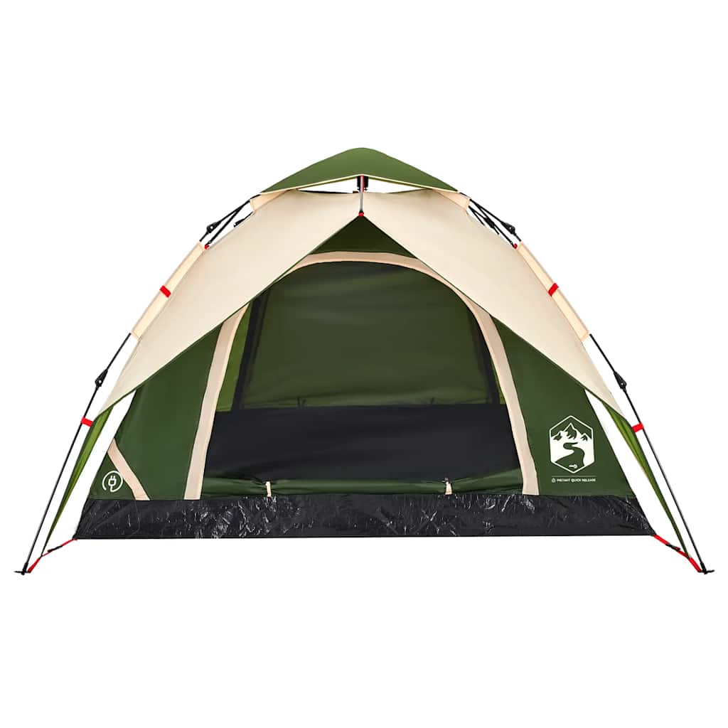 vidaXL Cort de camping cupolă 4 persoane, setare rapidă, verde