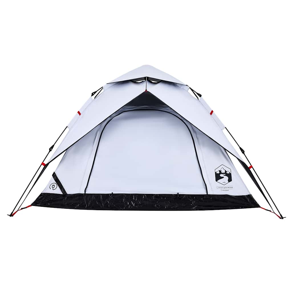vidaXL Cort de camping 4 persoane, alb opac, setare rapidă, țesătură vidaXL Cort de camping 4 persoane, alb opac, setare rapidă, țesătură