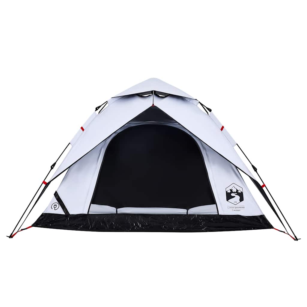 vidaXL Cort de camping 4 persoane, alb opac, setare rapidă, țesătură vidaXL Cort de camping 4 persoane, alb opac, setare rapidă, țesătură