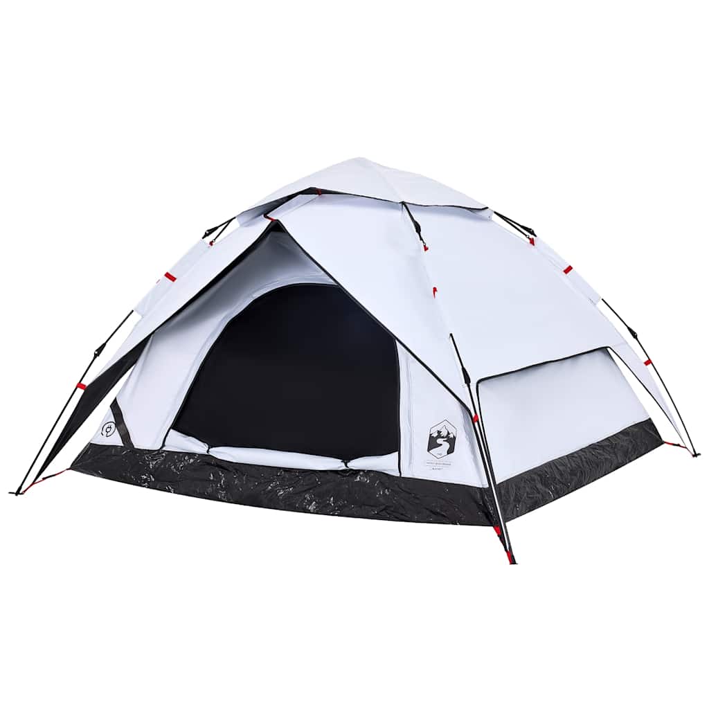 vidaXL Cort de camping 5 persoane, alb opac, setare rapidă, țesătură vidaXL Cort de camping 5 persoane, alb opac, setare rapidă, țesătură