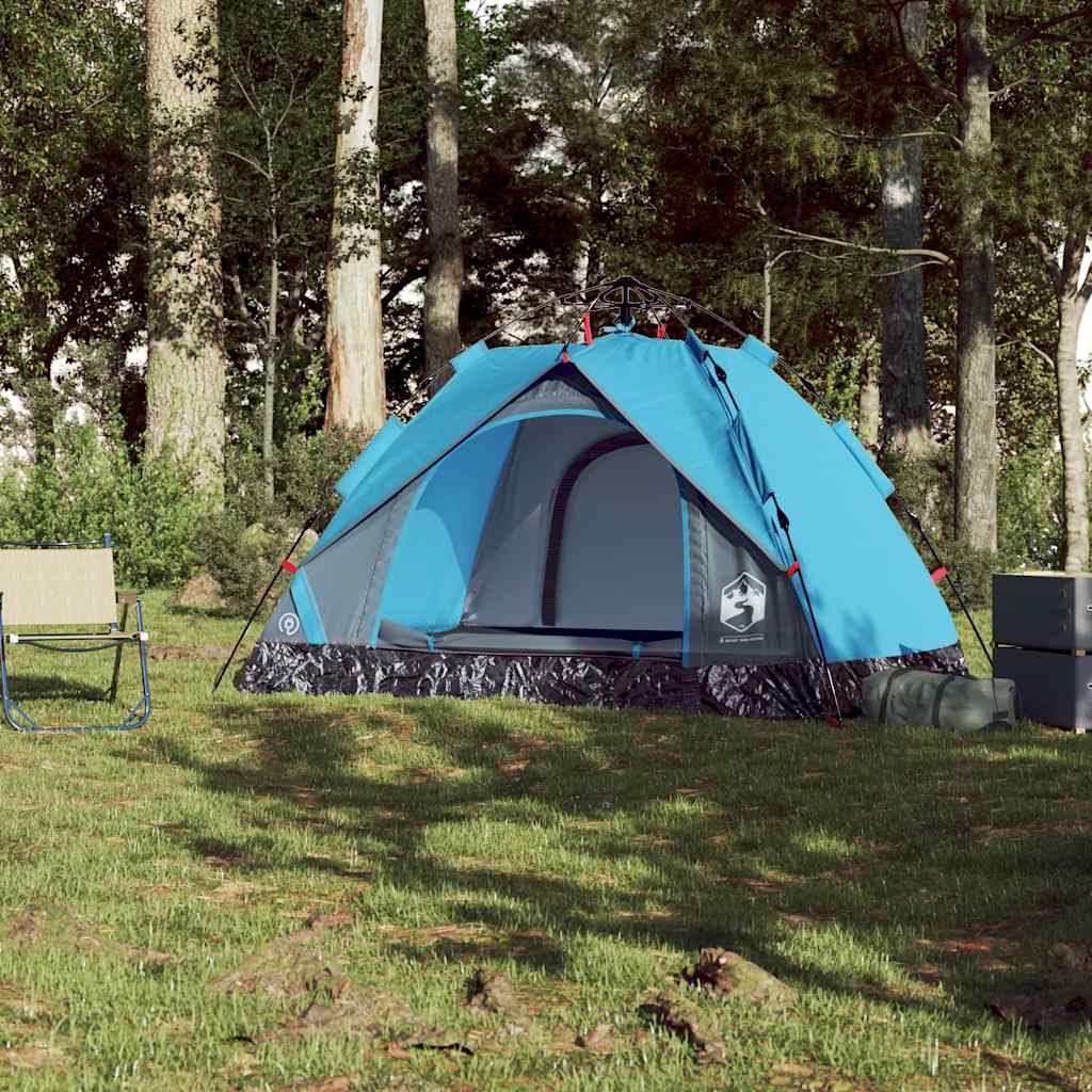 vidaXL Cort de camping cupolă 2 persoane, setare rapidă, albastru vidaXL Cort de camping cupolă 2 persoane, setare rapidă, albastru