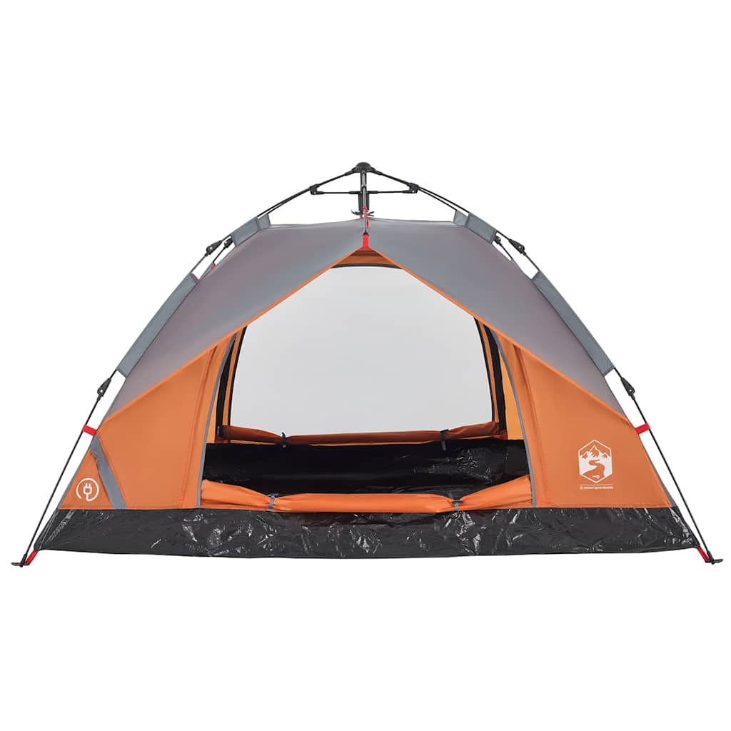 vidaXL Cort camping cupolă 2 persoane, gri/portocaliu, setare rapidă vidaXL Cort camping cupolă 2 persoane, gri/portocaliu, setare rapidă