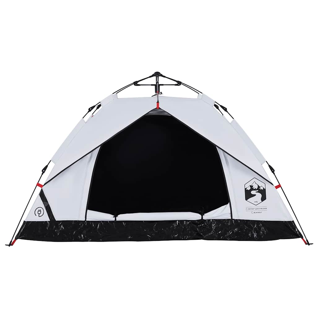 vidaXL Cort de camping 2 persoane, alb opac, setare rapidă, țesătură vidaXL Cort de camping 2 persoane, alb opac, setare rapidă, țesătură
