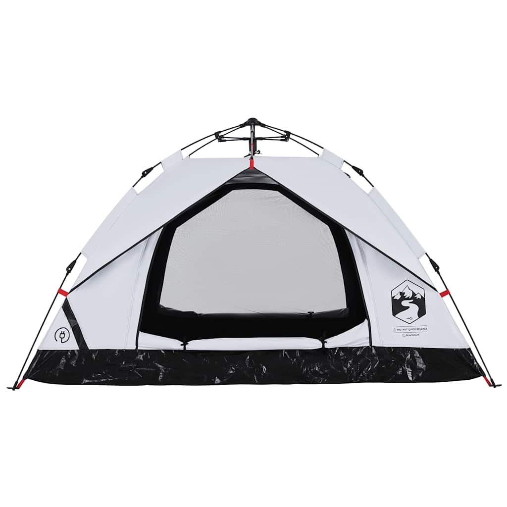 vidaXL Cort de camping 2 persoane, alb opac, setare rapidă, țesătură vidaXL Cort de camping 2 persoane, alb opac, setare rapidă, țesătură