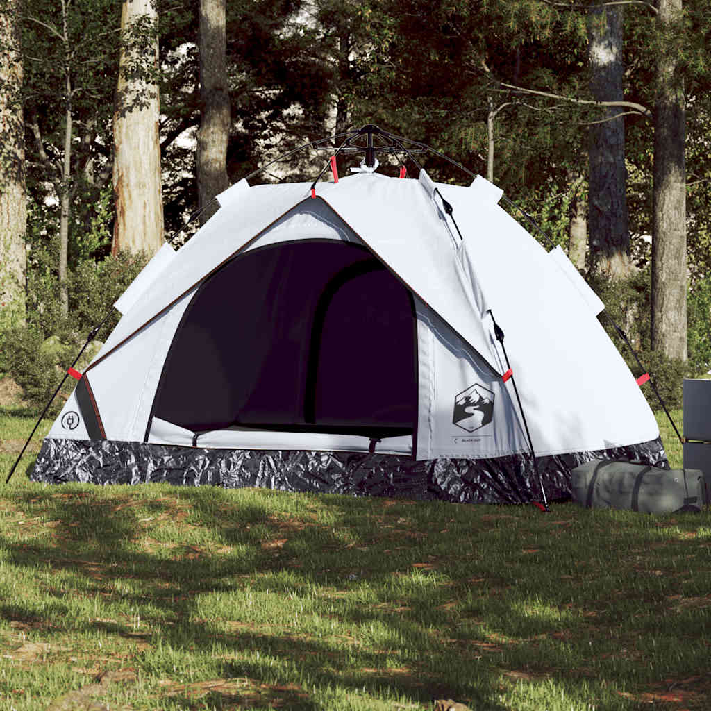 vidaXL Cort de camping 2 persoane, alb opac, setare rapidă, țesătură vidaXL Cort de camping 2 persoane, alb opac, setare rapidă, țesătură
