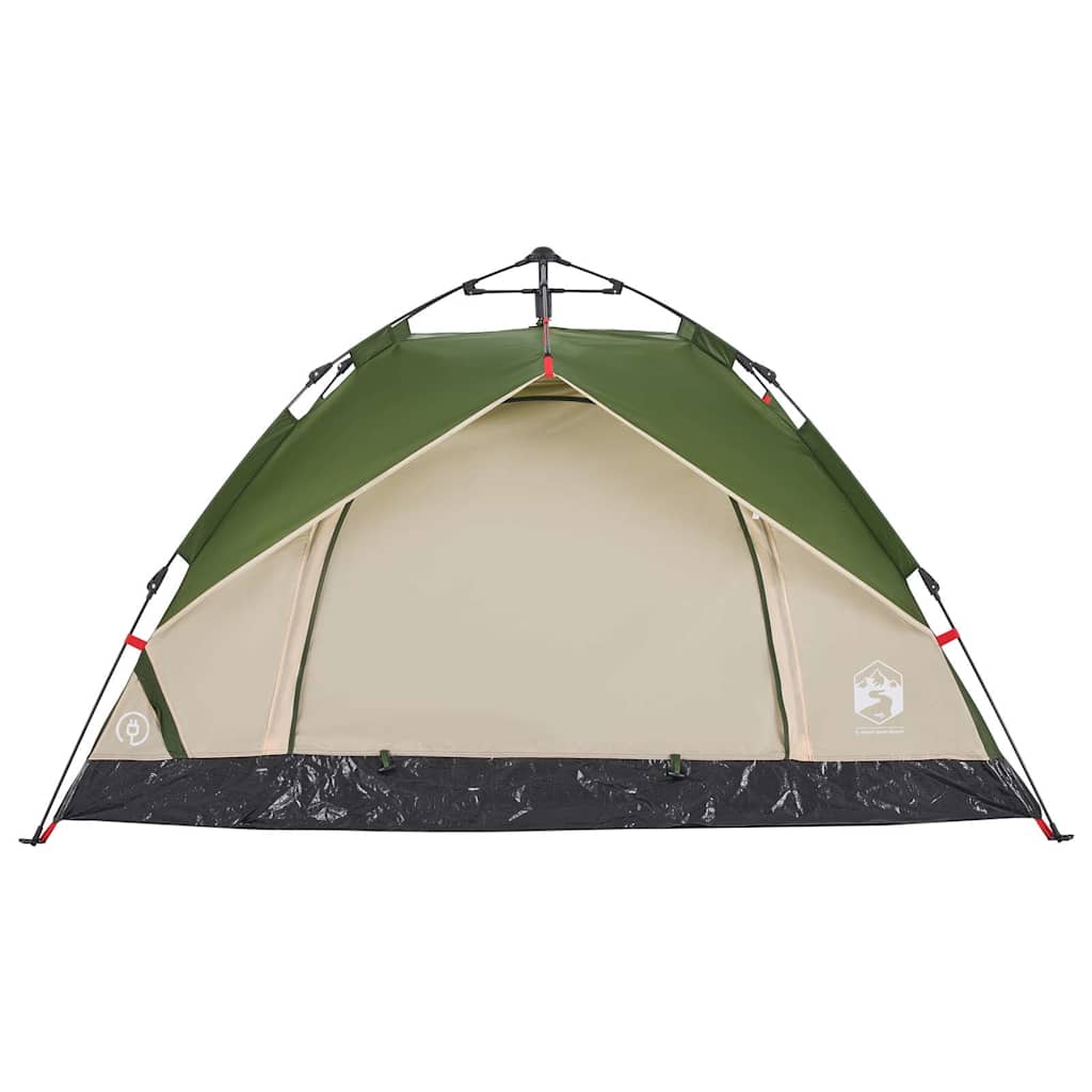 vidaXL Cort de camping cupolă 3 persoane, setare rapidă, verde