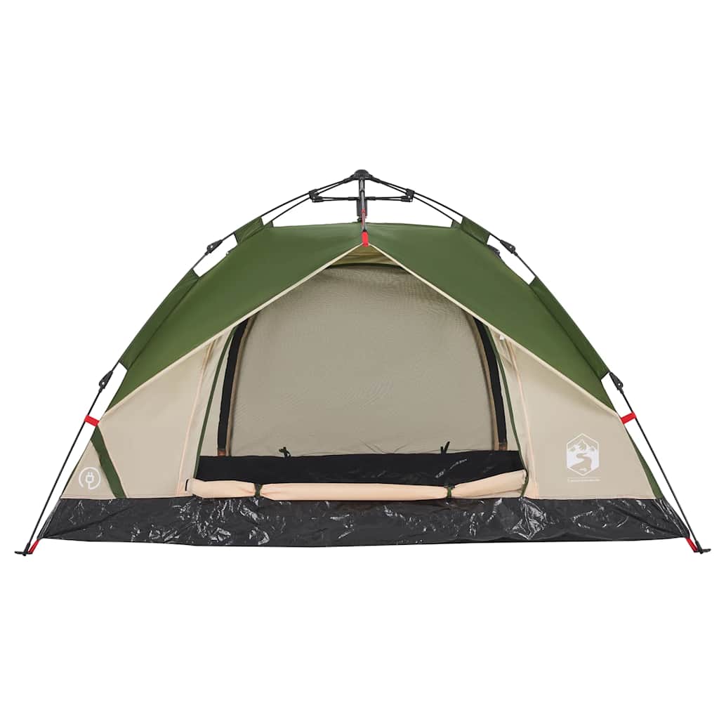 vidaXL Cort de camping cupolă 3 persoane, setare rapidă, verde