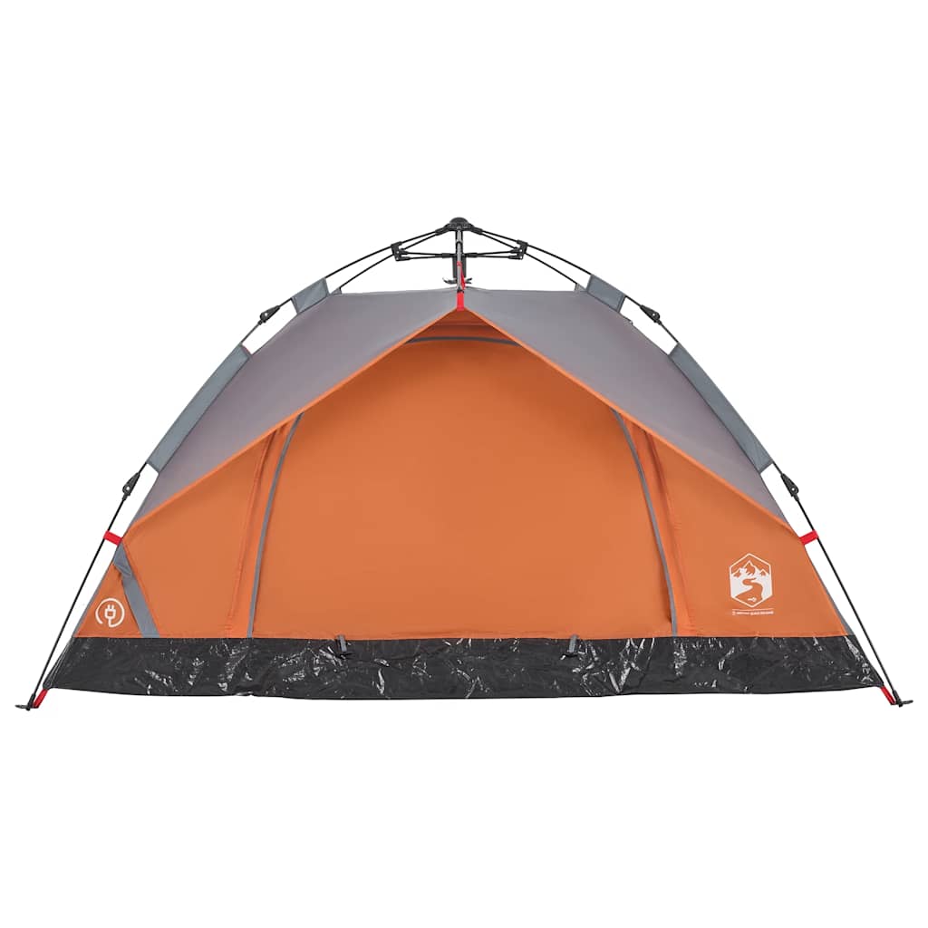 vidaXL Cort camping cupolă 3 persoane, gri/portocaliu, setare rapidă vidaXL Cort camping cupolă 3 persoane, gri/portocaliu, setare rapidă