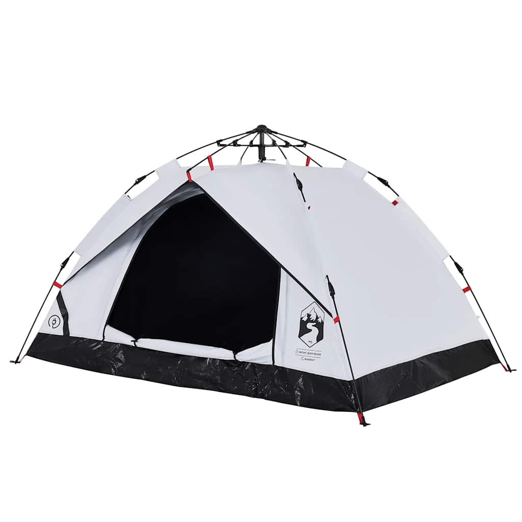 vidaXL Cort de camping 3 persoane, alb opac, setare rapidă, țesătură vidaXL Cort de camping 3 persoane, alb opac, setare rapidă, țesătură