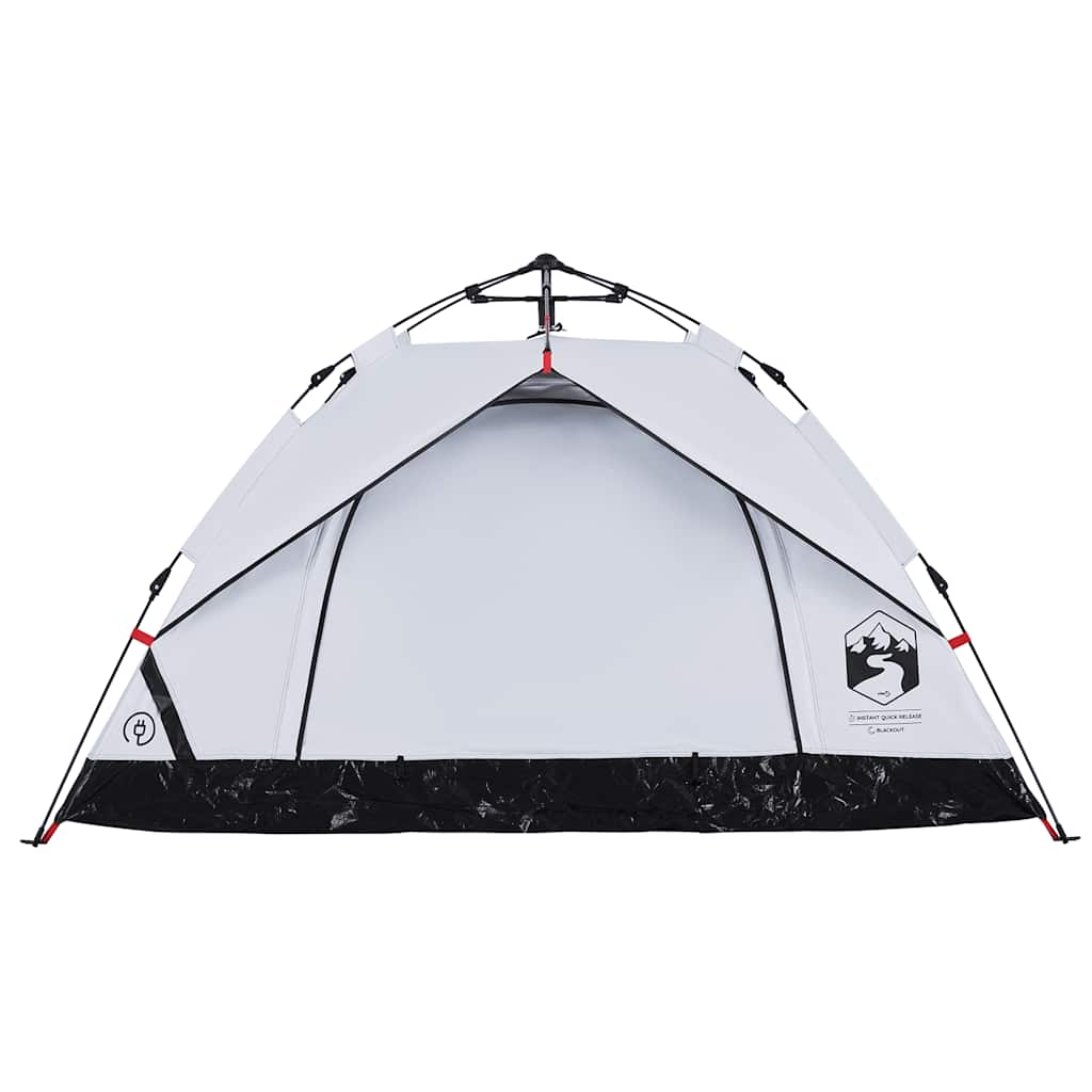 vidaXL Cort de camping 3 persoane, alb opac, setare rapidă, țesătură vidaXL Cort de camping 3 persoane, alb opac, setare rapidă, țesătură