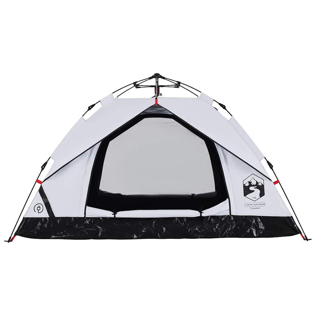 vidaXL Cort de camping 3 persoane, alb opac, setare rapidă, țesătură vidaXL Cort de camping 3 persoane, alb opac, setare rapidă, țesătură