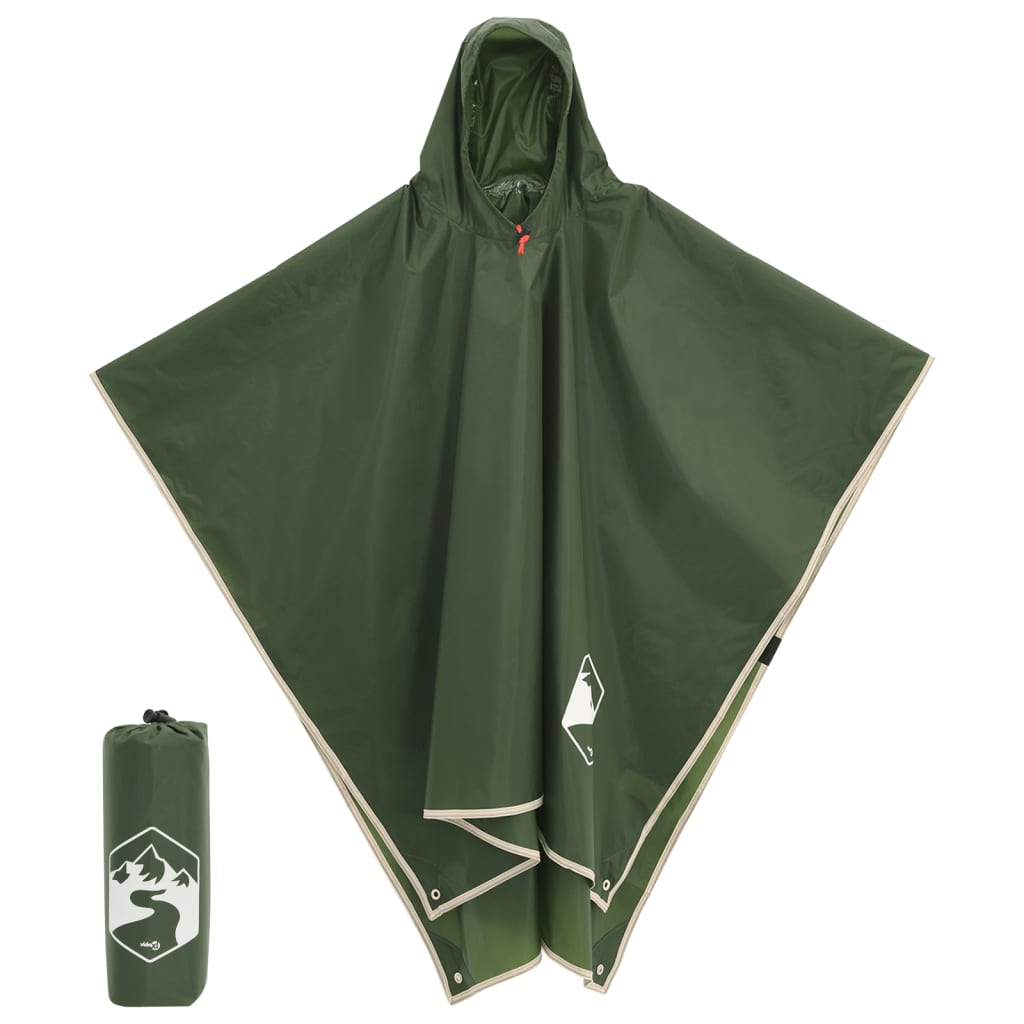 vidaXL Poncho de ploaie cu glugă, design 2 în 1, verde, 223x145 cm vidaXL Poncho de ploaie cu glugă, design 2 în 1, verde, 223x145 cm