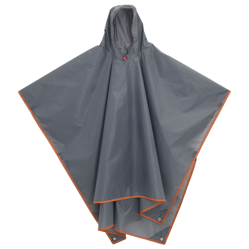 vidaXL Poncho ploaie cu glugă design 2 în 1 gri/portocaliu 223x145 cm vidaXL Poncho ploaie cu glugă design 2 în 1 gri/portocaliu 223x145 cm