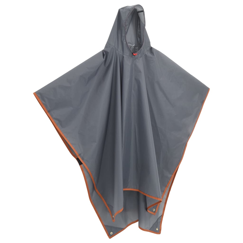 vidaXL Poncho ploaie cu glugă design 2 în 1 gri/portocaliu 223x145 cm vidaXL Poncho ploaie cu glugă design 2 în 1 gri/portocaliu 223x145 cm