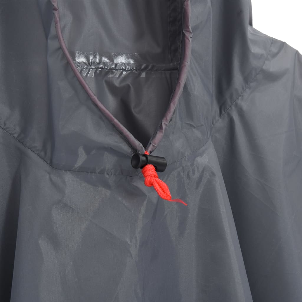 vidaXL Poncho ploaie cu glugă design 2 în 1 gri/portocaliu 223x145 cm vidaXL Poncho ploaie cu glugă design 2 în 1 gri/portocaliu 223x145 cm