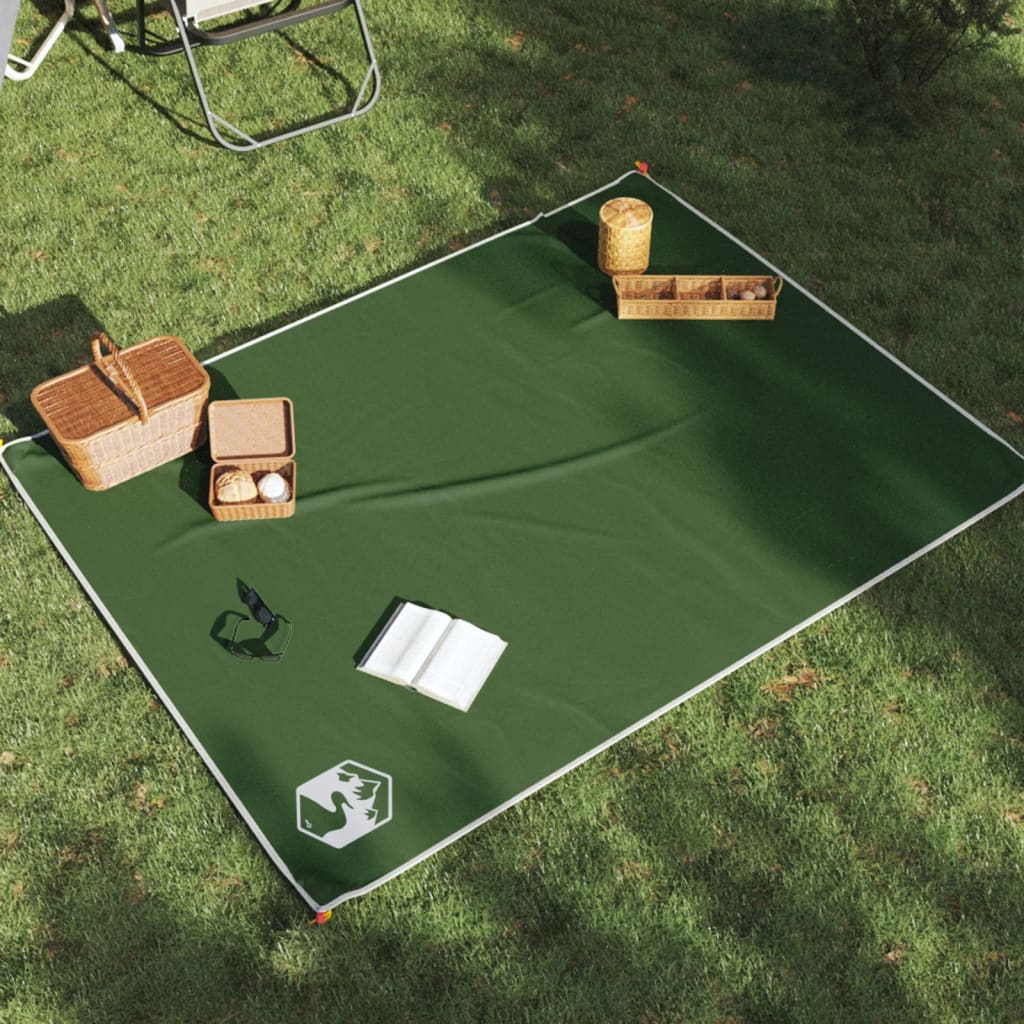 vidaXL Pătură de picnic cu țăruși, verde, 205x155 cm vidaXL Pătură de picnic cu țăruși, verde, 205x155 cm