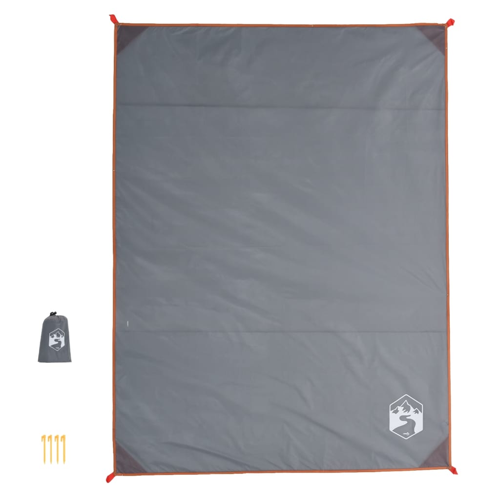 vidaXL Pătură de picnic cu țăruși, gri și portocaliu, 205x155 cm vidaXL Pătură de picnic cu țăruși, gri și portocaliu, 205x155 cm