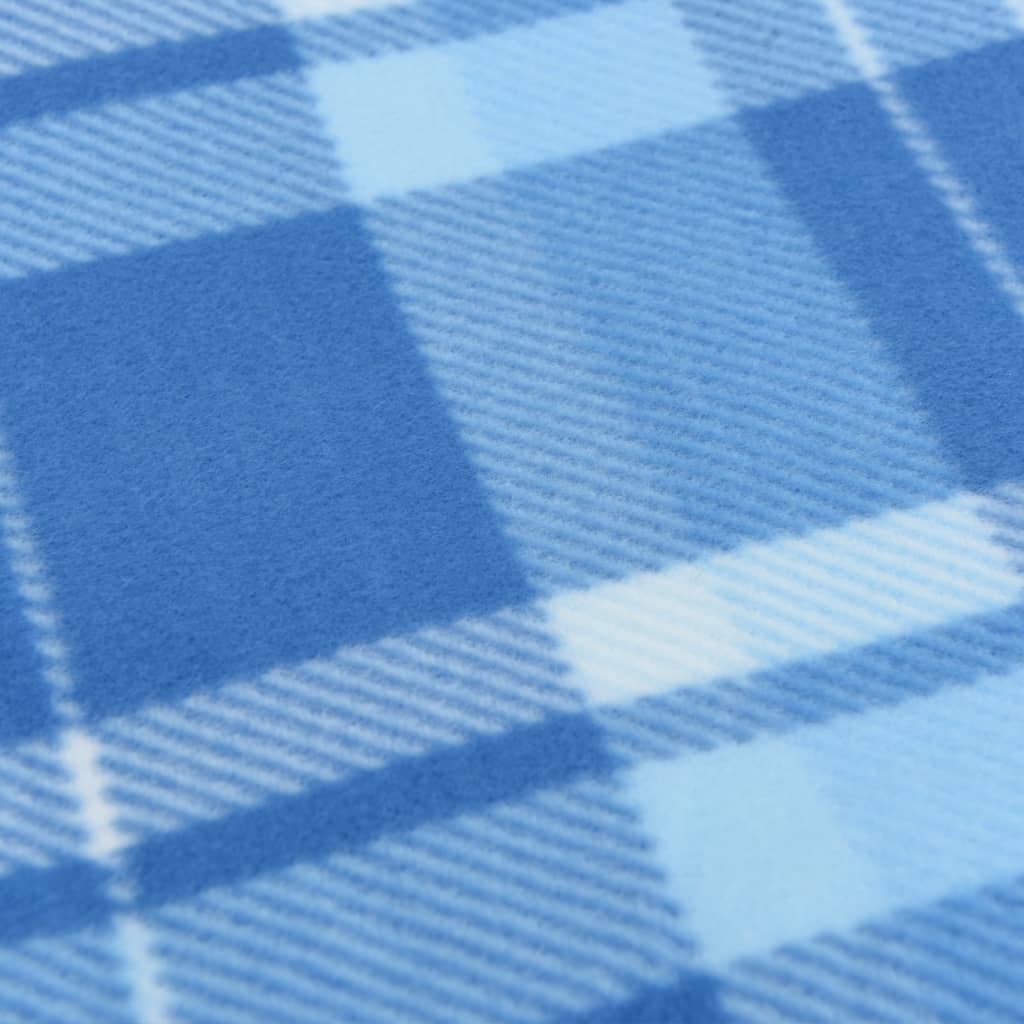 vidaXL Pătură de picnic pliabilă, carouri albastre, 200x150 cm catifea vidaXL Pătură de picnic pliabilă, carouri albastre, 200x150 cm catifea