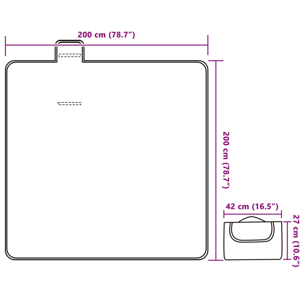 vidaXL Pătură picnic pliabilă, dungi albastre alb, 200x200 cm catifea vidaXL Pătură picnic pliabilă, dungi albastre alb, 200x200 cm catifea