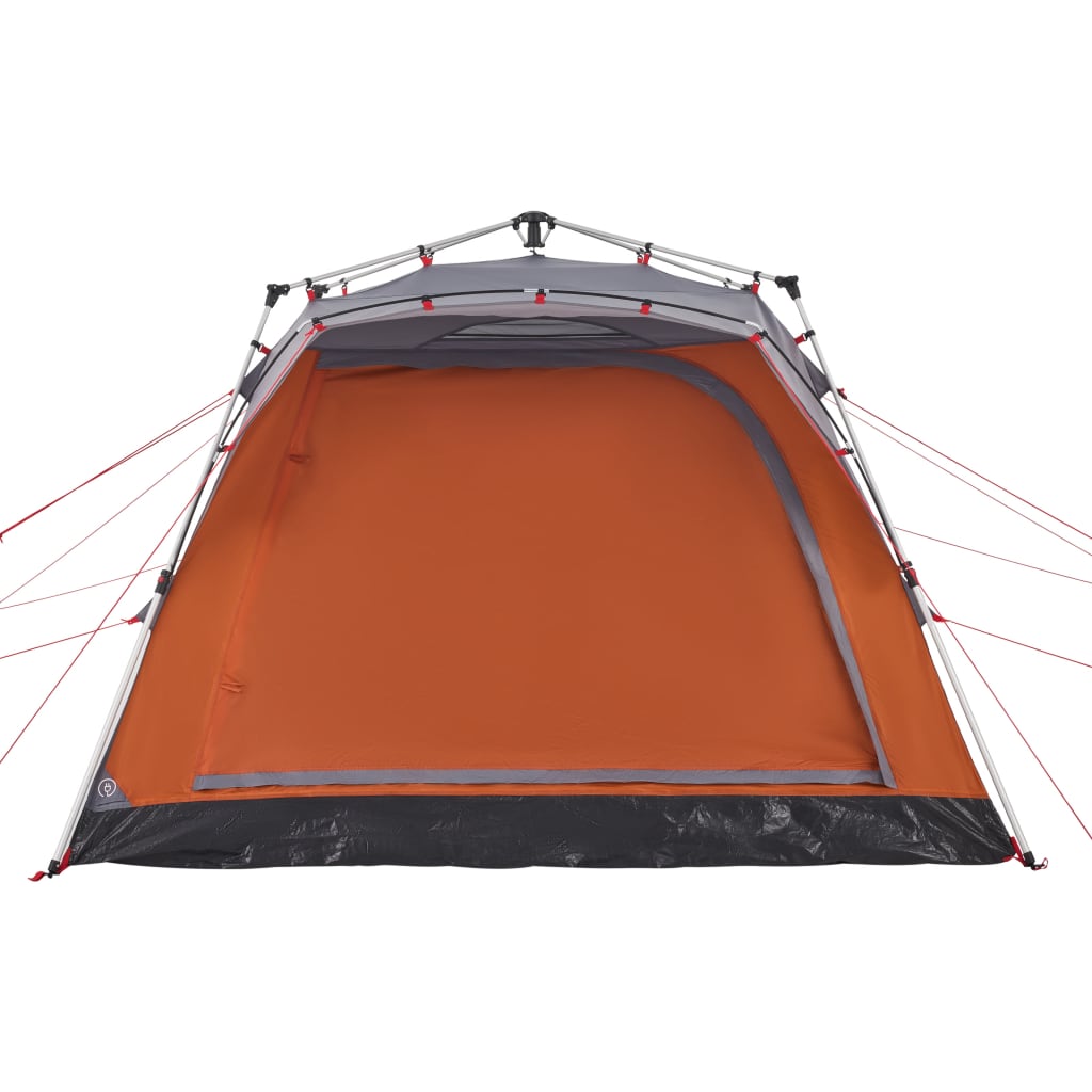 vidaXL Cort camping cabană 4 persoane gri/portocaliu setare rapidă vidaXL Cort camping cabană 4 persoane gri/portocaliu setare rapidă