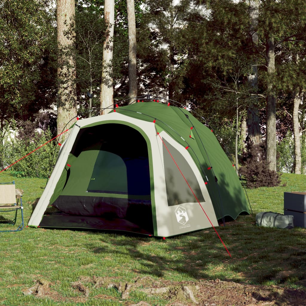 vidaXL Cort de camping cupolă 3 persoane, setare rapidă, verde