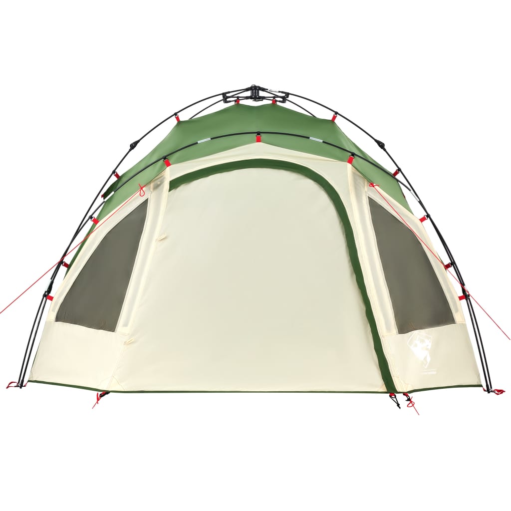 vidaXL Cort de camping cupolă 3 persoane, setare rapidă, verde
