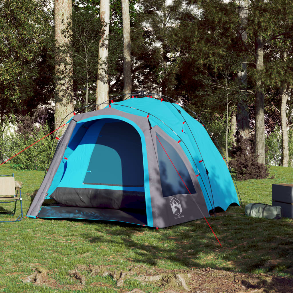 vidaXL Cort de camping cupolă 3 persoane, setare rapidă, albastru vidaXL Cort de camping cupolă 3 persoane, setare rapidă, albastru