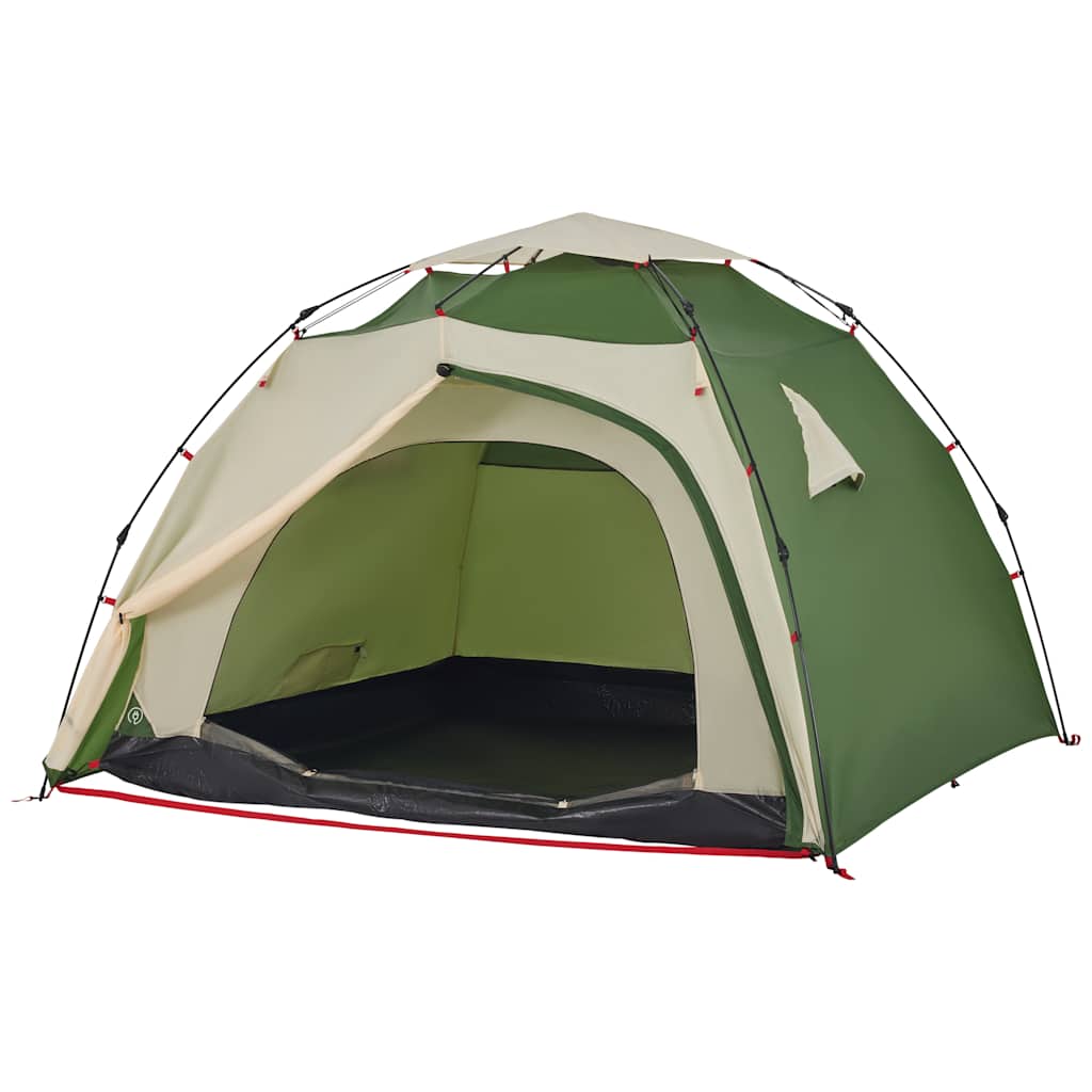 vidaXL Cort de camping cupolă 4 persoane, setare rapidă, verde
