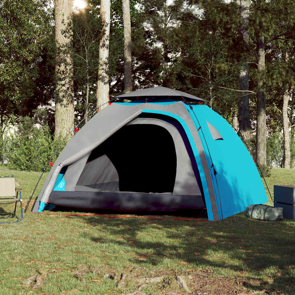 vidaXL Cort de camping cupolă 4 persoane, setare rapidă, albastru