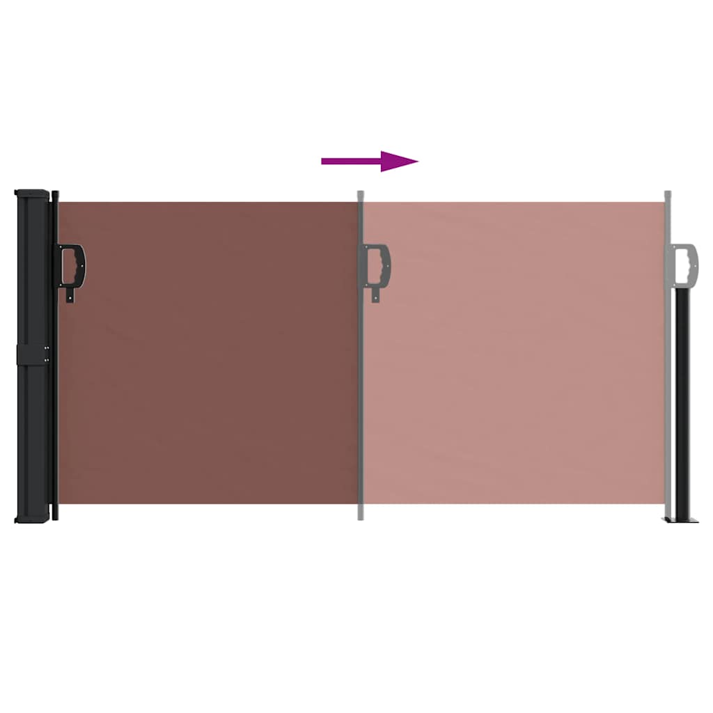 vidaXL Copertina laterală retractabilă, maro, 100x500 cm vidaXL Copertina laterală retractabilă, maro, 100x500 cm