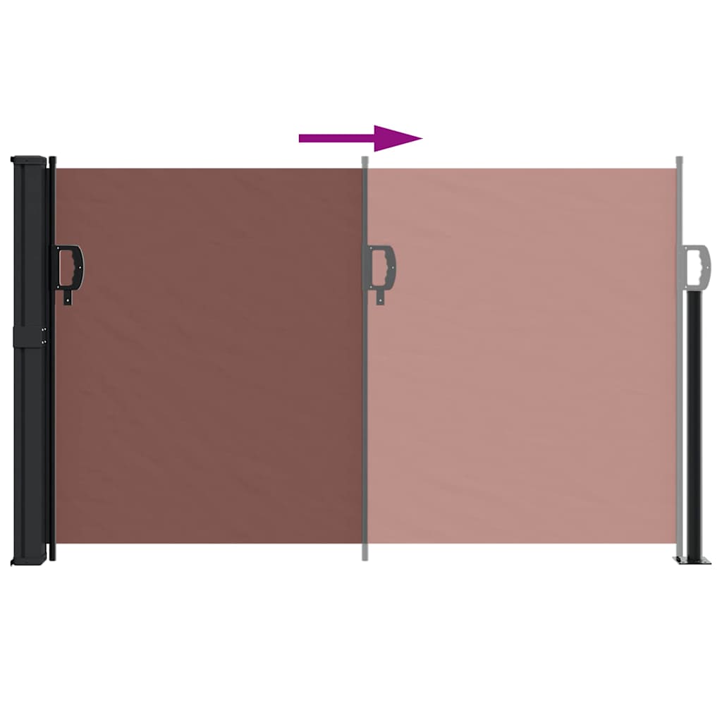 vidaXL Copertina laterală retractabilă, maro, 120x500 cm vidaXL Copertina laterală retractabilă, maro, 120x500 cm