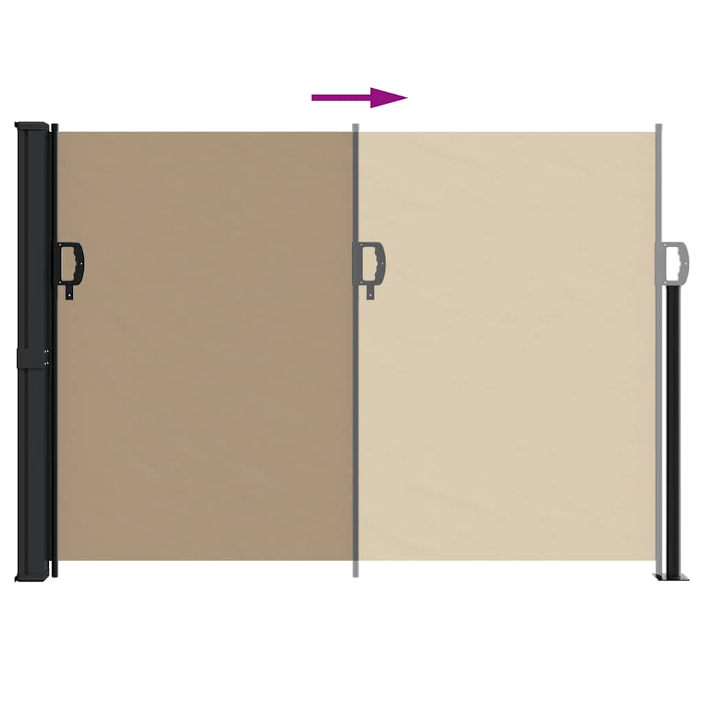 vidaXL Copertina laterală retractabilă, gri taupe, 140x500 cm vidaXL Copertina laterală retractabilă, gri taupe, 140x500 cm