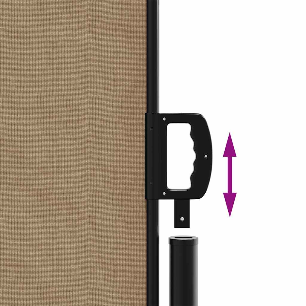 vidaXL Copertină laterală retractabilă, gri taupe, 120 x 600 cm vidaXL Copertină laterală retractabilă, gri taupe, 120 x 600 cm