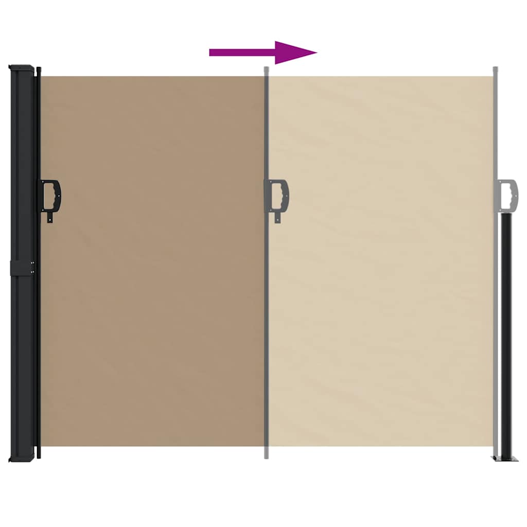 vidaXL Copertină laterală retractabilă, gri taupe, 160 x 600 cm vidaXL Copertină laterală retractabilă, gri taupe, 160 x 600 cm