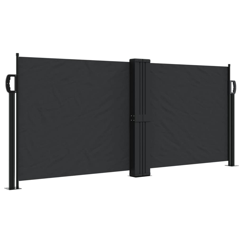 vidaXL Copertină laterală retractabilă, negru, 100 x 600 cm vidaXL Copertină laterală retractabilă, negru, 100 x 600 cm